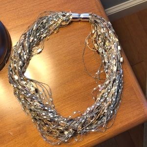 Magnetic clasp fabric necklace